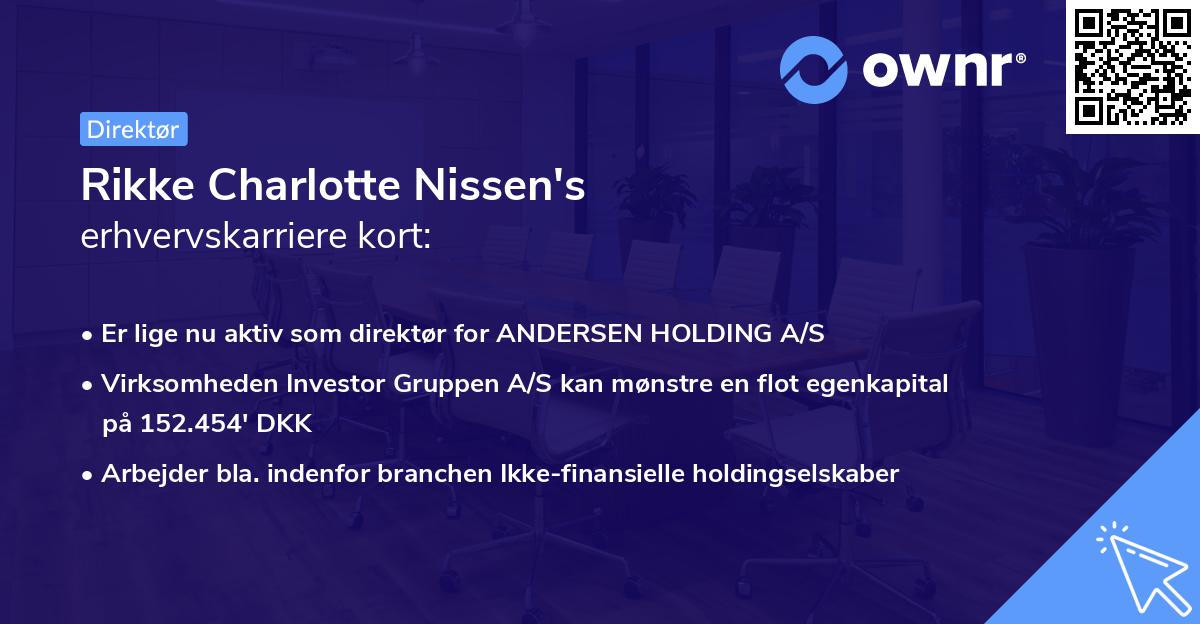 Rikke Charlotte Nissen's erhvervskarriere kort