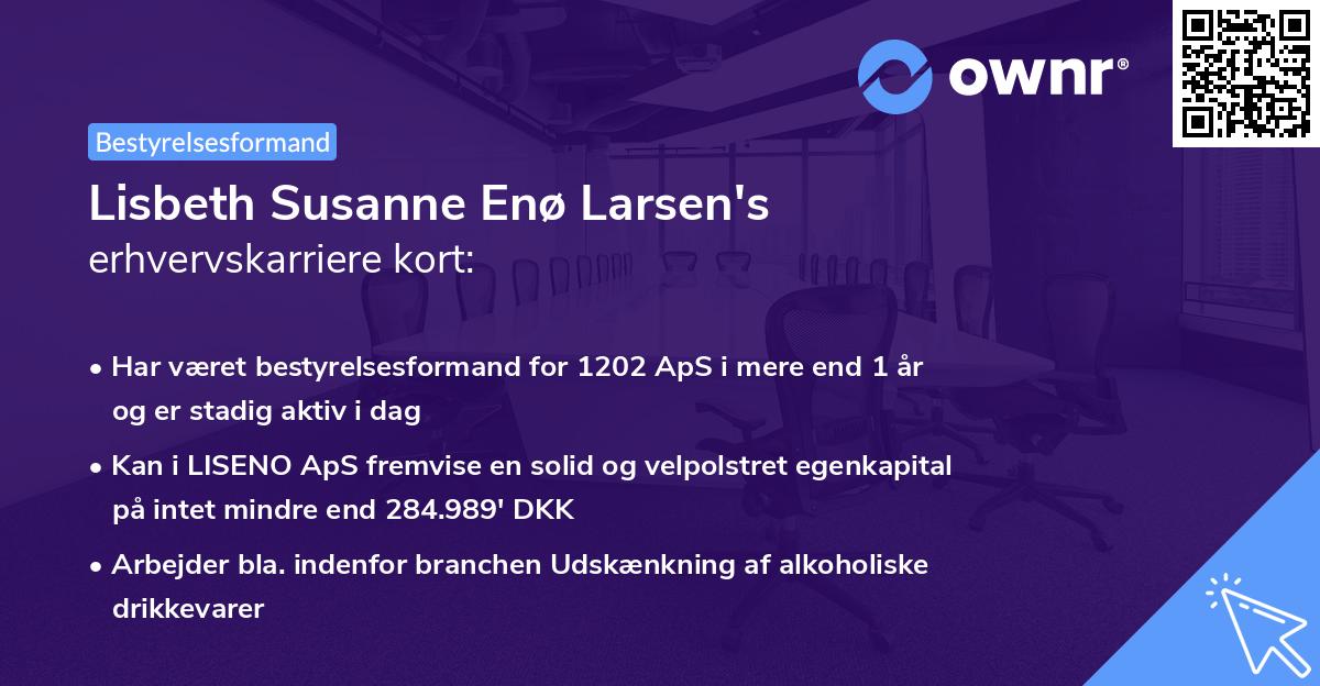 Lisbeth Susanne Enø Larsen's erhvervskarriere kort