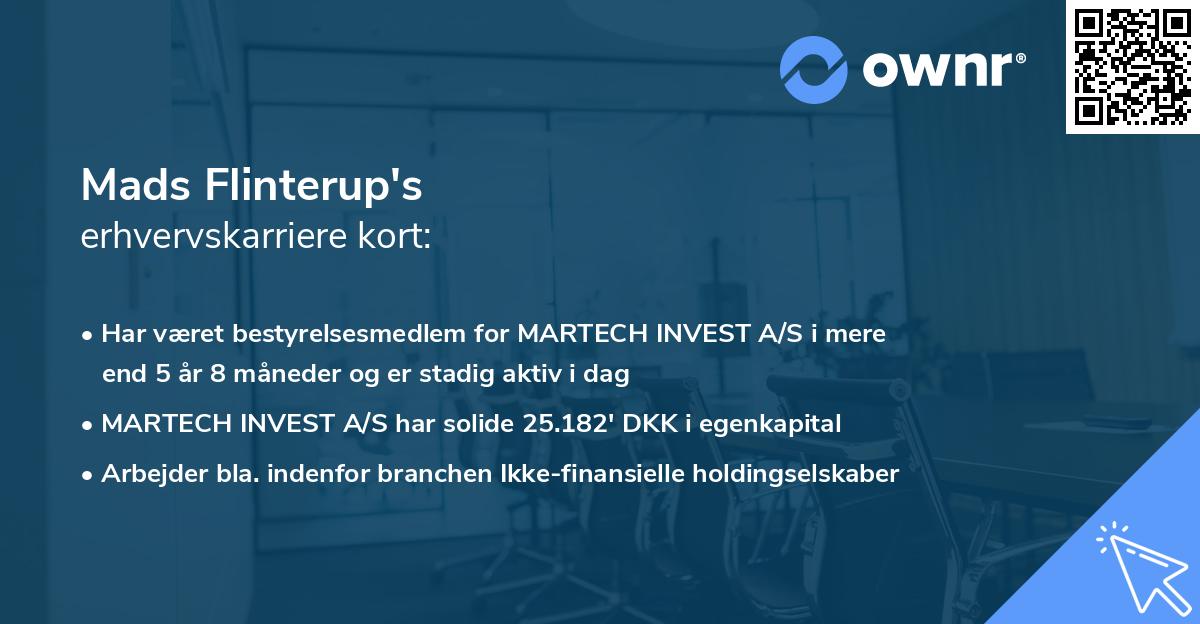 Mads Flinterup's erhvervskarriere kort