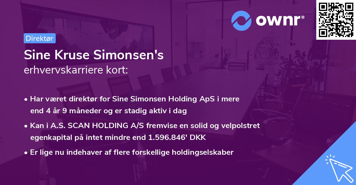 Sine Kruse Simonsen's erhvervskarriere kort