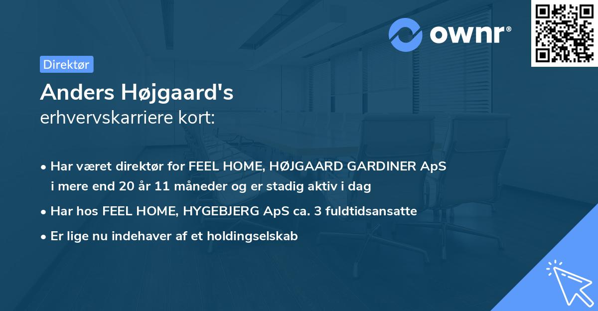 Anders Højgaard's erhvervskarriere kort