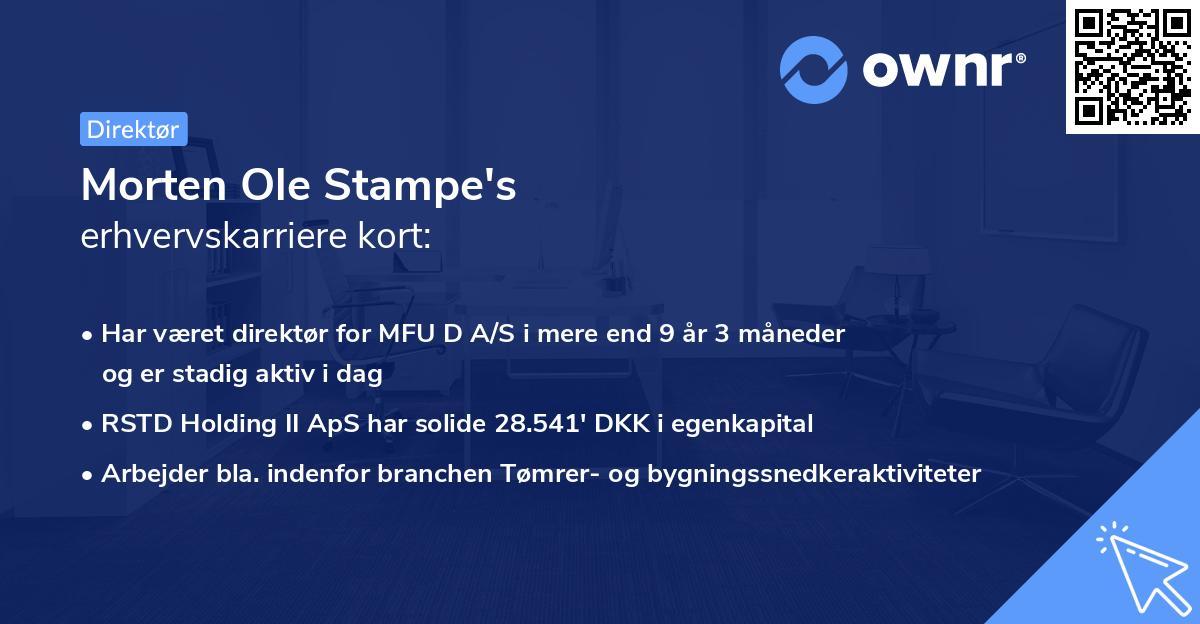 Morten Ole Stampe's erhvervskarriere kort