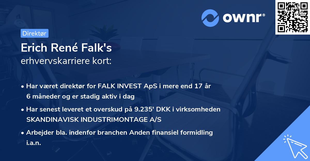 Erich René Falk's erhvervskarriere kort