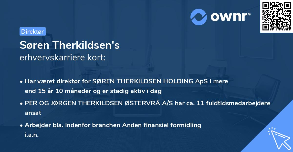Søren Therkildsen's erhvervskarriere kort