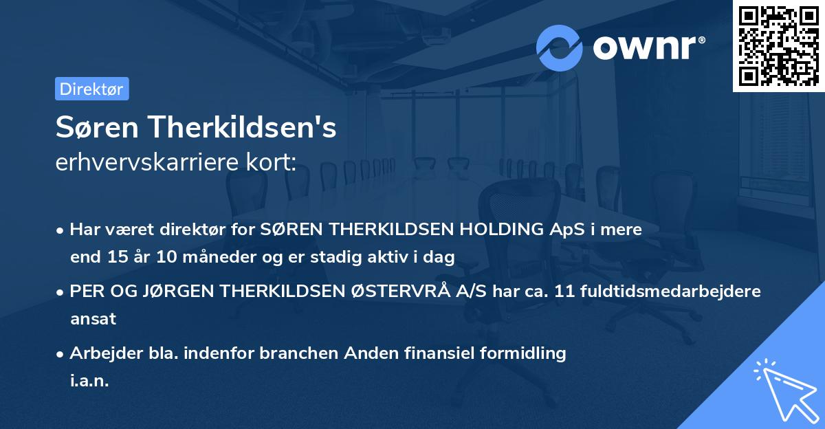 Søren Therkildsen's erhvervskarriere kort