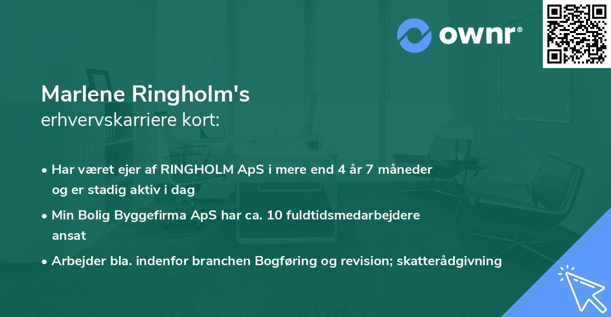 Marlene Ringholm's erhvervskarriere kort