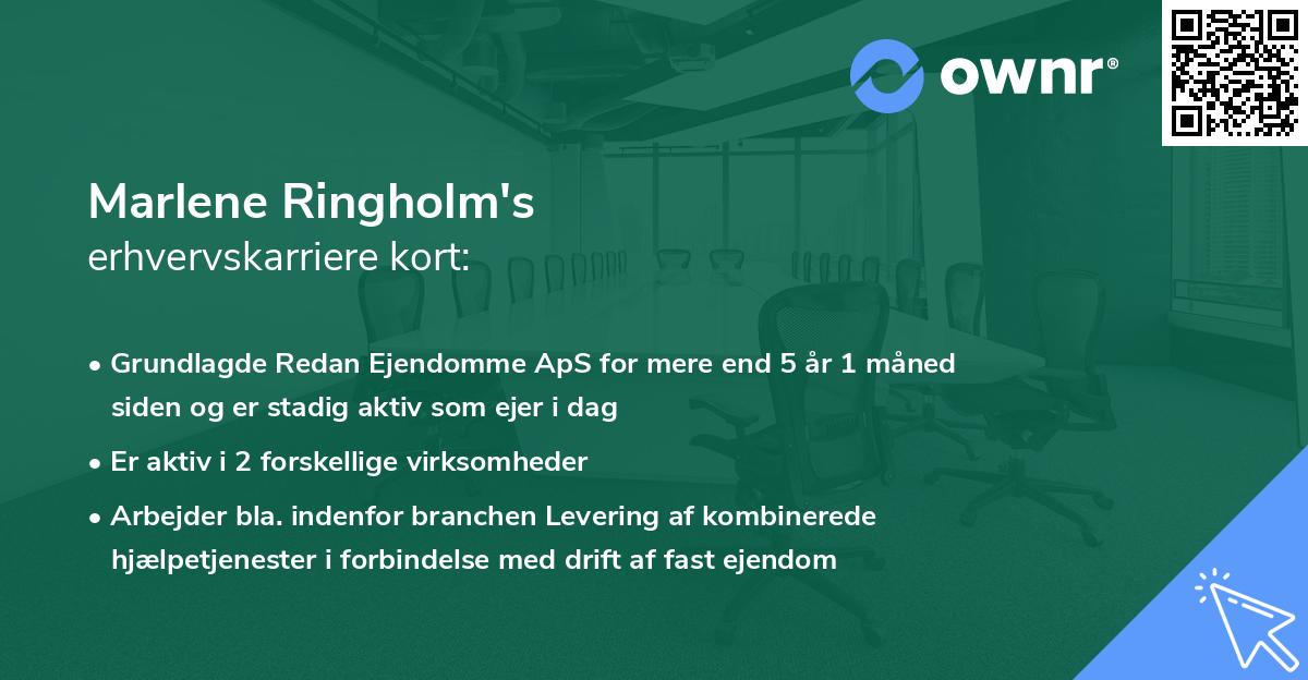 Marlene Ringholm's erhvervskarriere kort