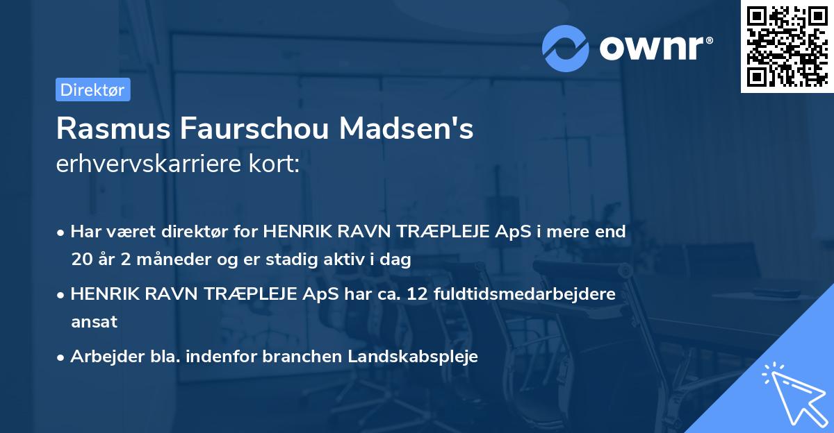 Rasmus Faurschou Madsen's erhvervskarriere kort