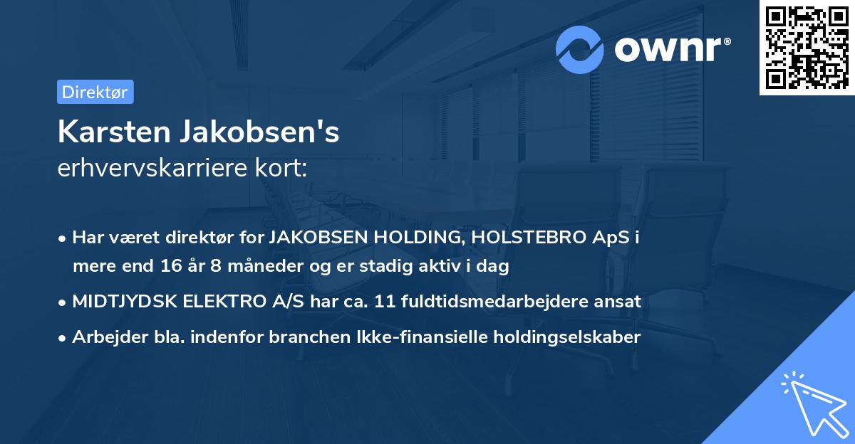 Karsten Jakobsen's erhvervskarriere kort