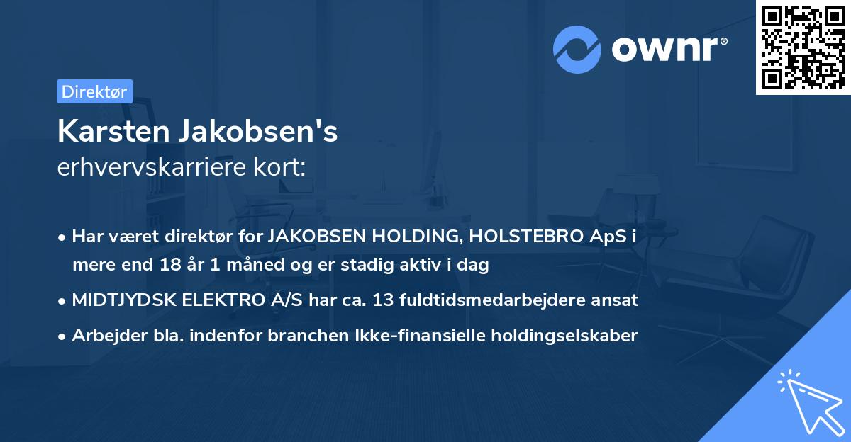 Karsten Jakobsen's erhvervskarriere kort