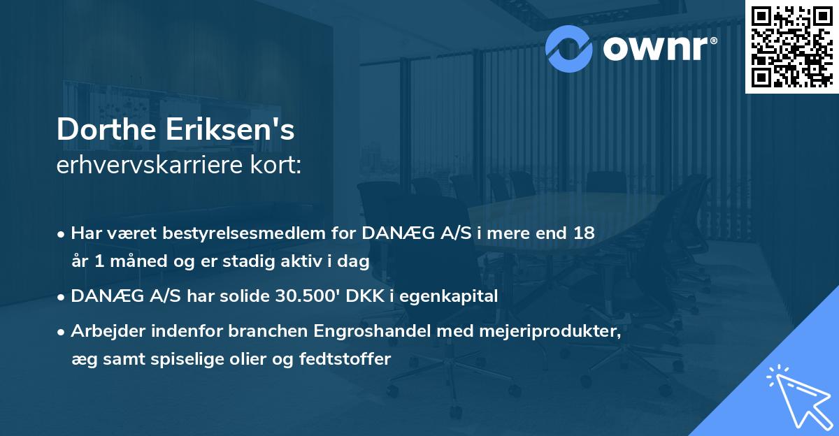 Dorthe Eriksen's erhvervskarriere kort