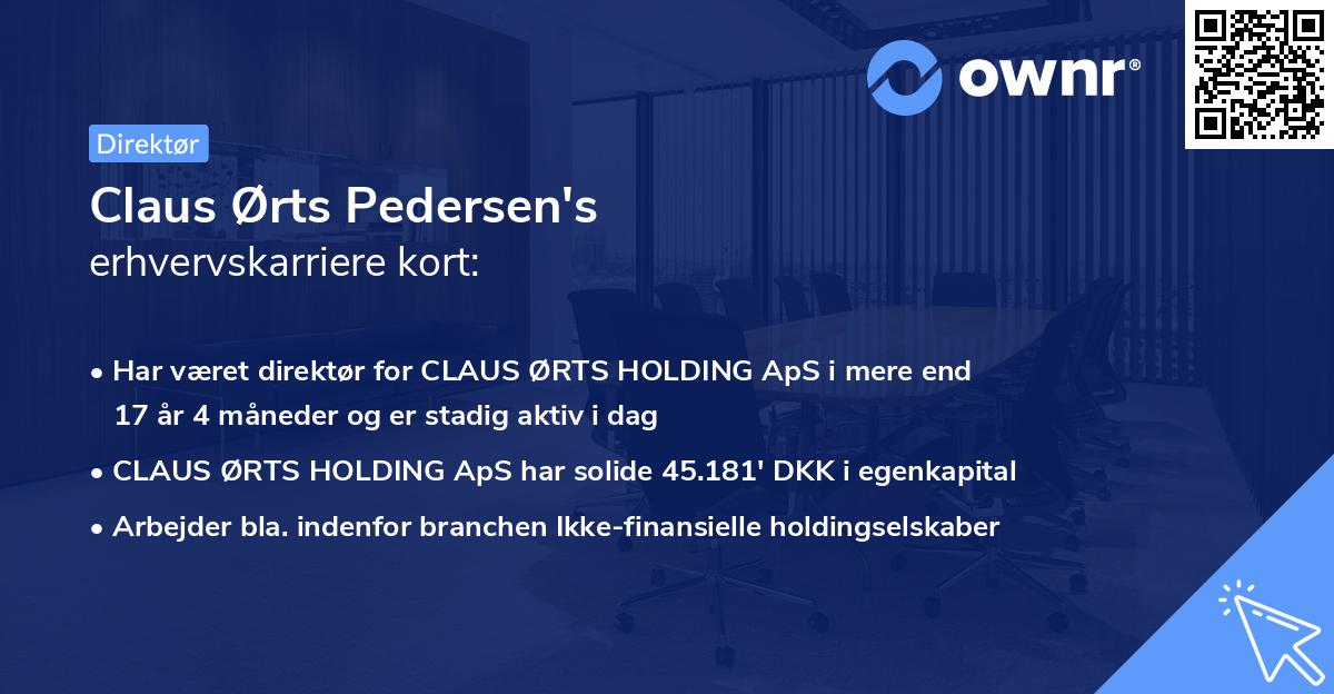 Claus Ørts Pedersen's erhvervskarriere kort