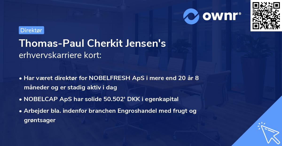Thomas-Paul Cherkit Jensen's erhvervskarriere kort