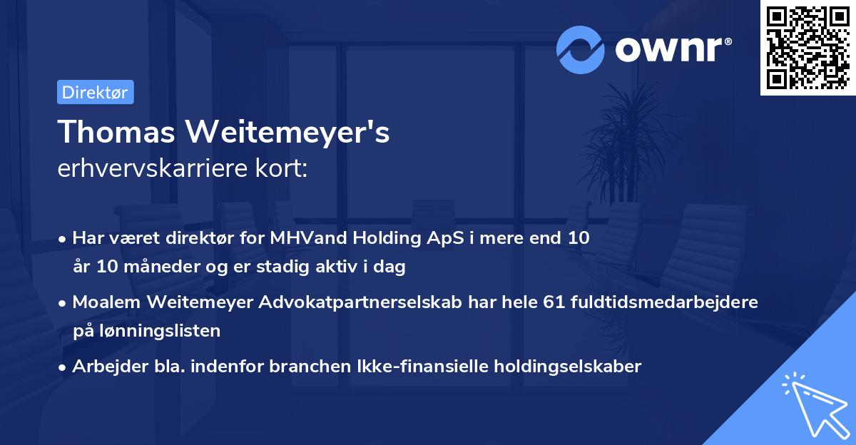 Thomas Weitemeyer's erhvervskarriere kort