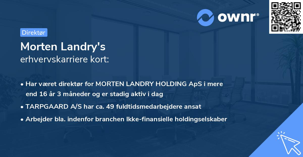 Morten Landry's erhvervskarriere kort