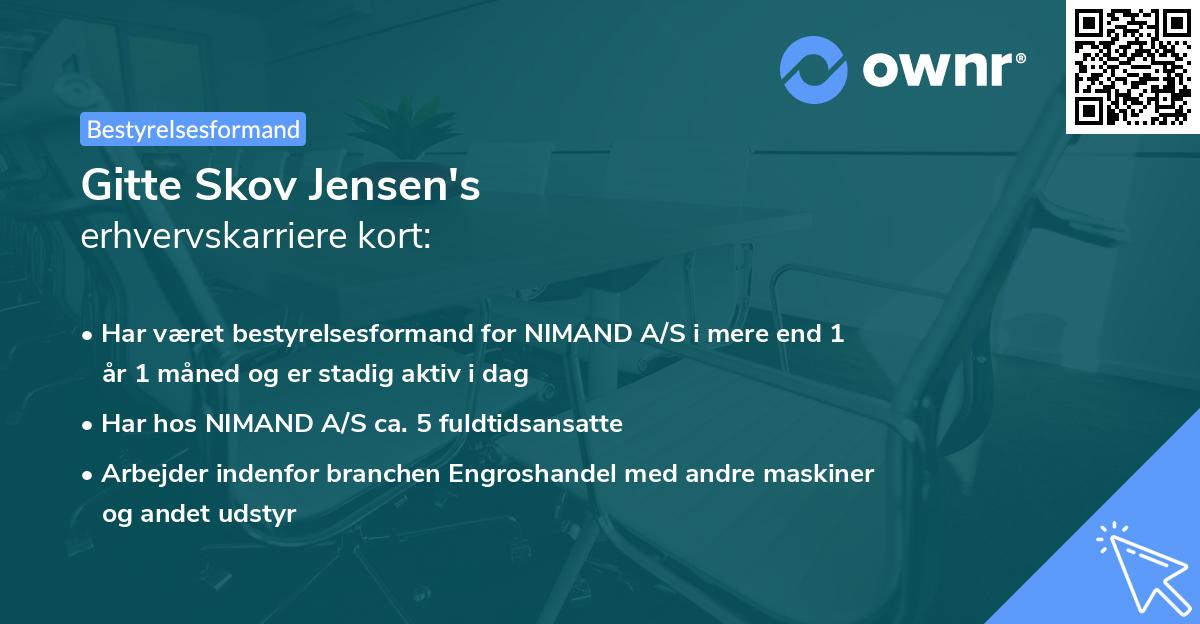 Gitte Skov Jensen's erhvervskarriere kort