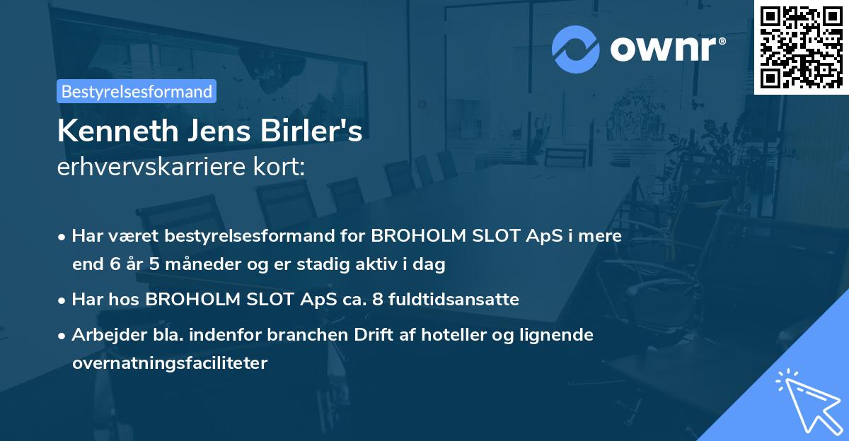 Kenneth Jens Birler's erhvervskarriere kort