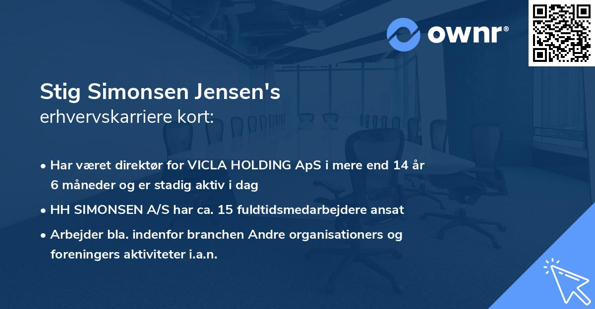 Stig Simonsen Jensen's erhvervskarriere kort