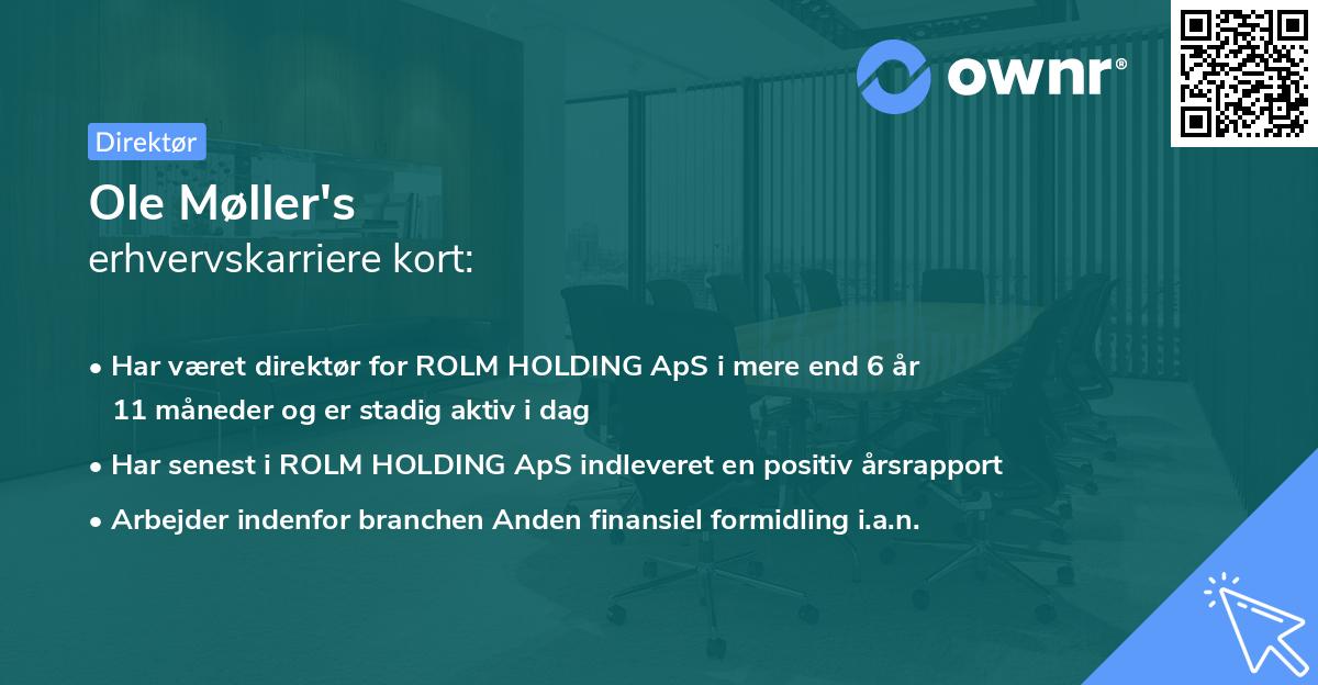 Ole Møller's erhvervskarriere kort