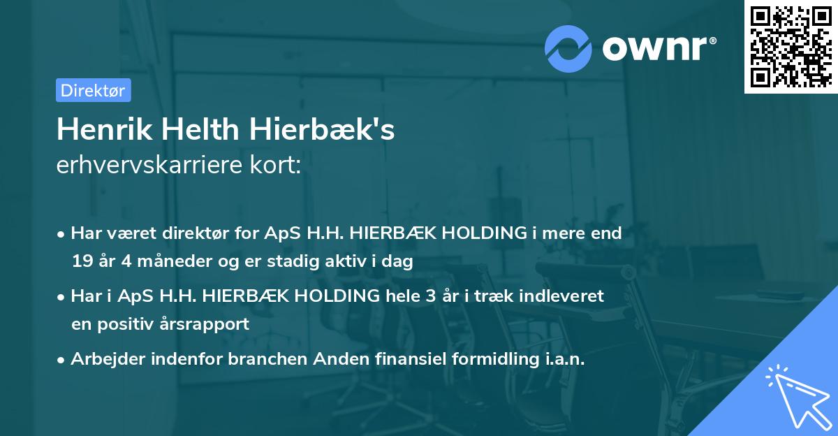 Henrik Helth Hierbæk's erhvervskarriere kort