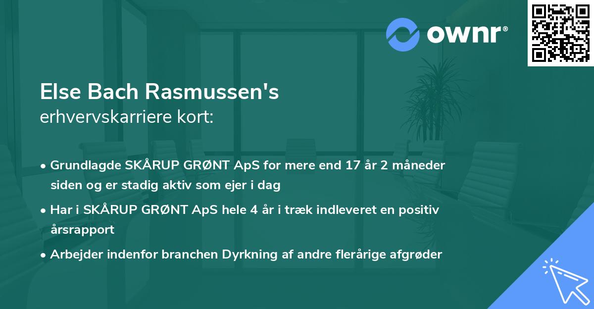 Else Bach Rasmussen's erhvervskarriere kort