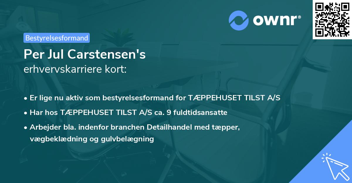 Per Jul Carstensen's erhvervskarriere kort