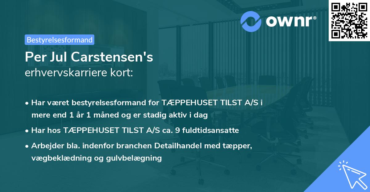 Per Jul Carstensen's erhvervskarriere kort