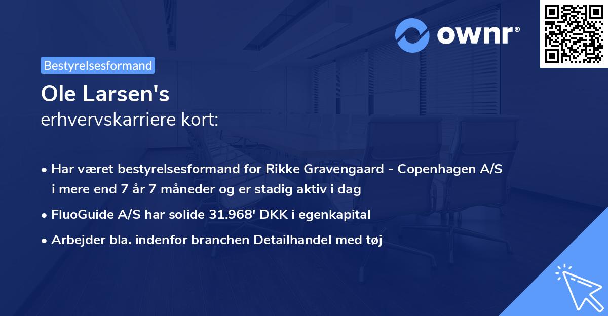 Ole Larsen's erhvervskarriere kort