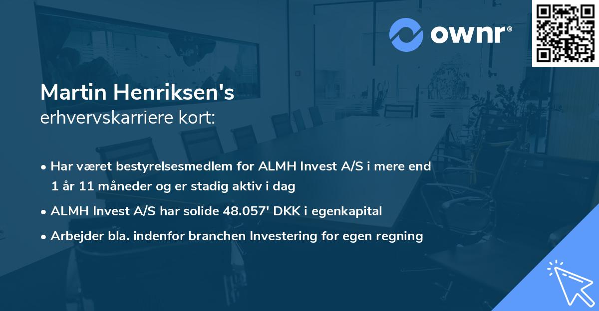 Martin Henriksen's erhvervskarriere kort