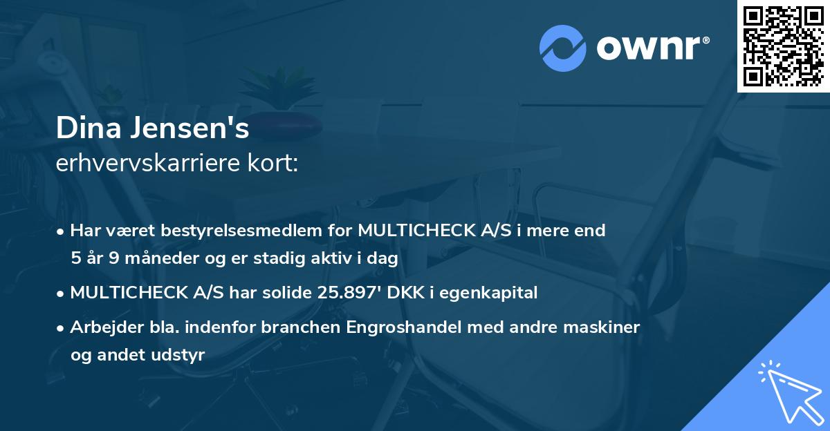 Dina Jensen's erhvervskarriere kort