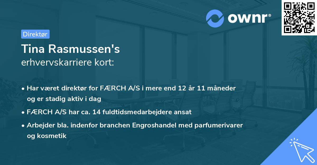 Tina Rasmussen's erhvervskarriere kort