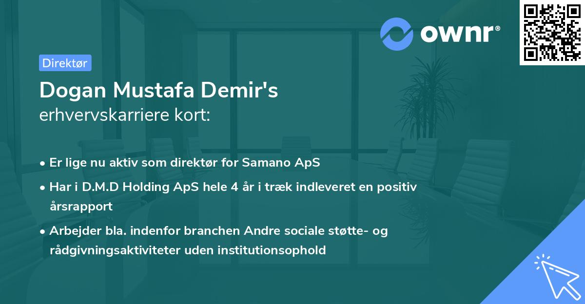 Dogan Mustafa Demir's erhvervskarriere kort