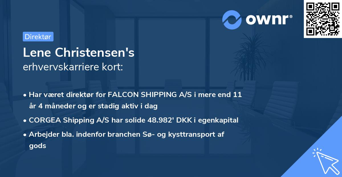 Lene Christensen's erhvervskarriere kort