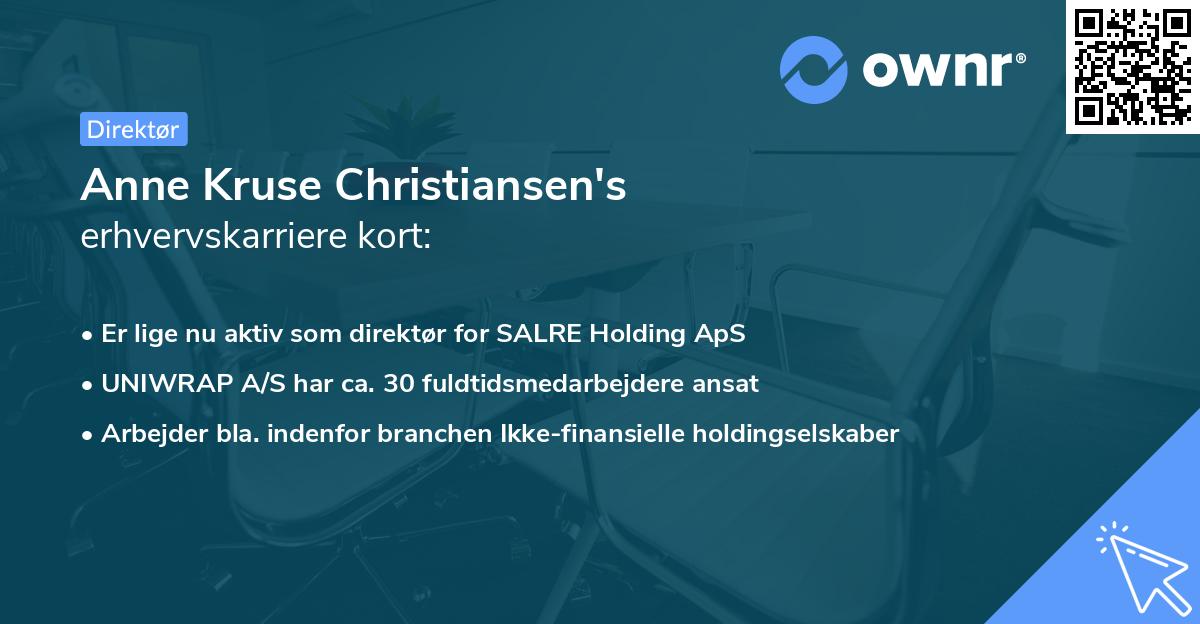 Anne Kruse Christiansen's erhvervskarriere kort