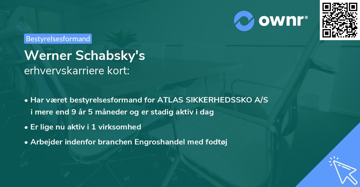 Werner Schabsky's erhvervskarriere kort