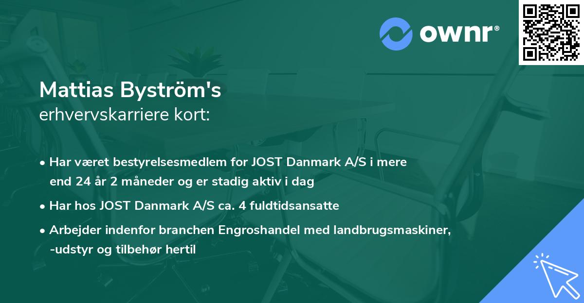 Mattias Byström's erhvervskarriere kort