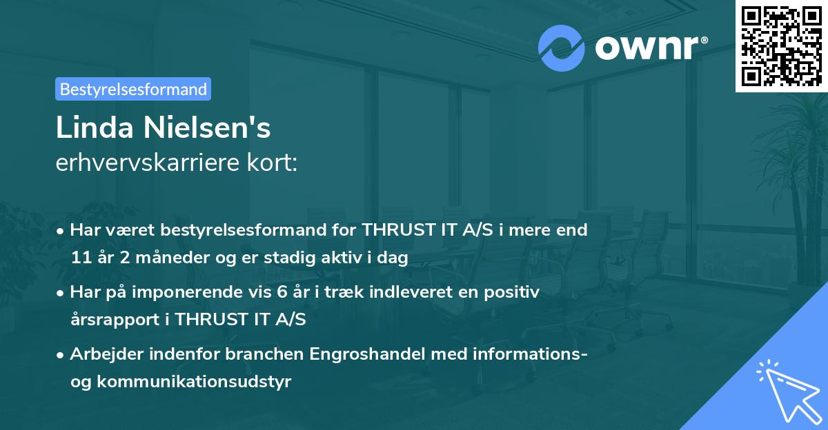 Linda Nielsen's erhvervskarriere kort
