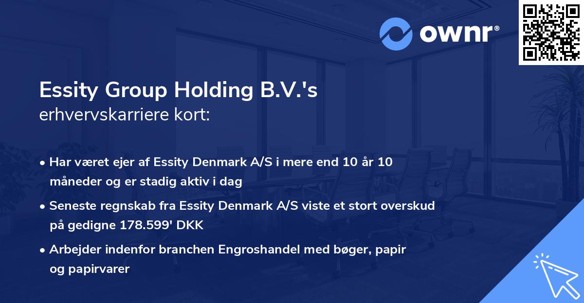 Essity Group Holding B.V.'s erhvervskarriere kort