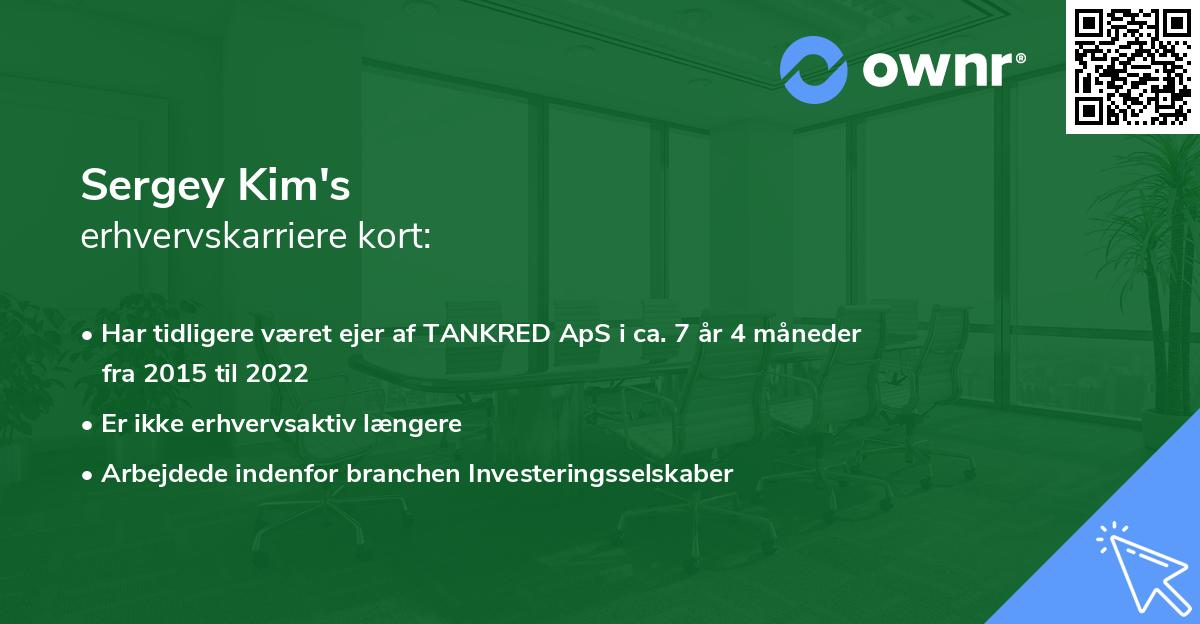 Sergey Kim's erhvervskarriere kort