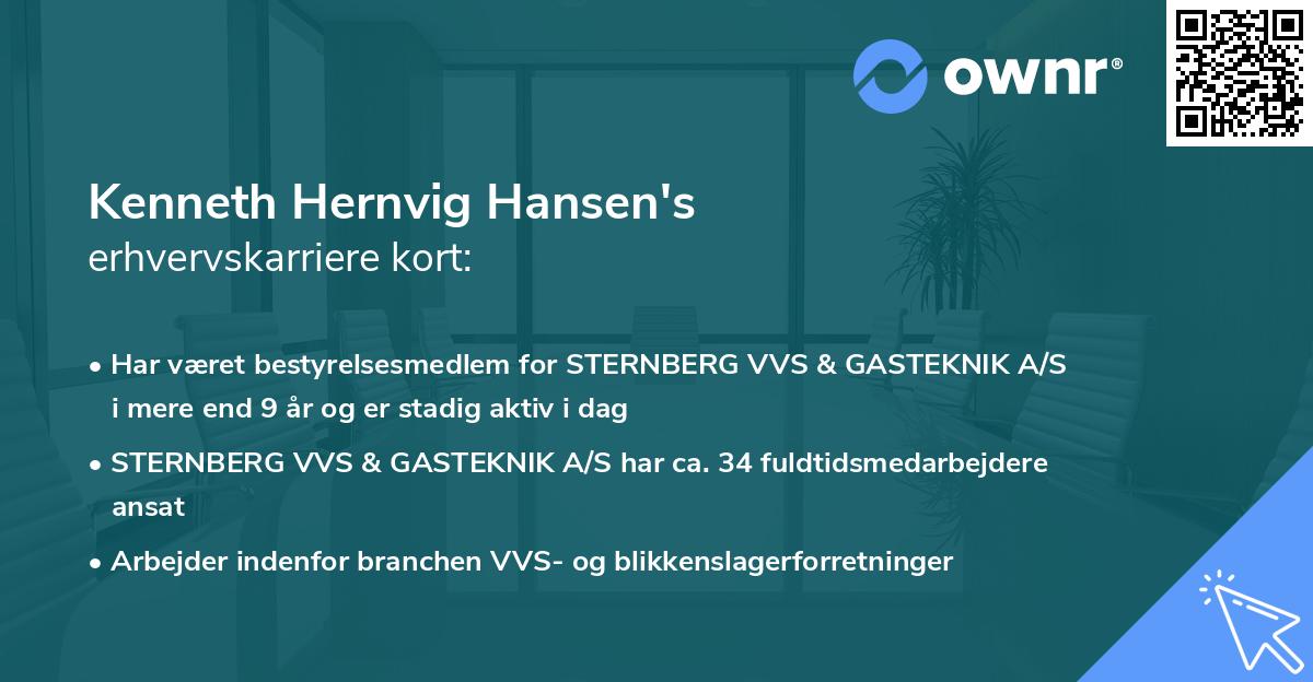 Kenneth Hernvig Hansen's erhvervskarriere kort