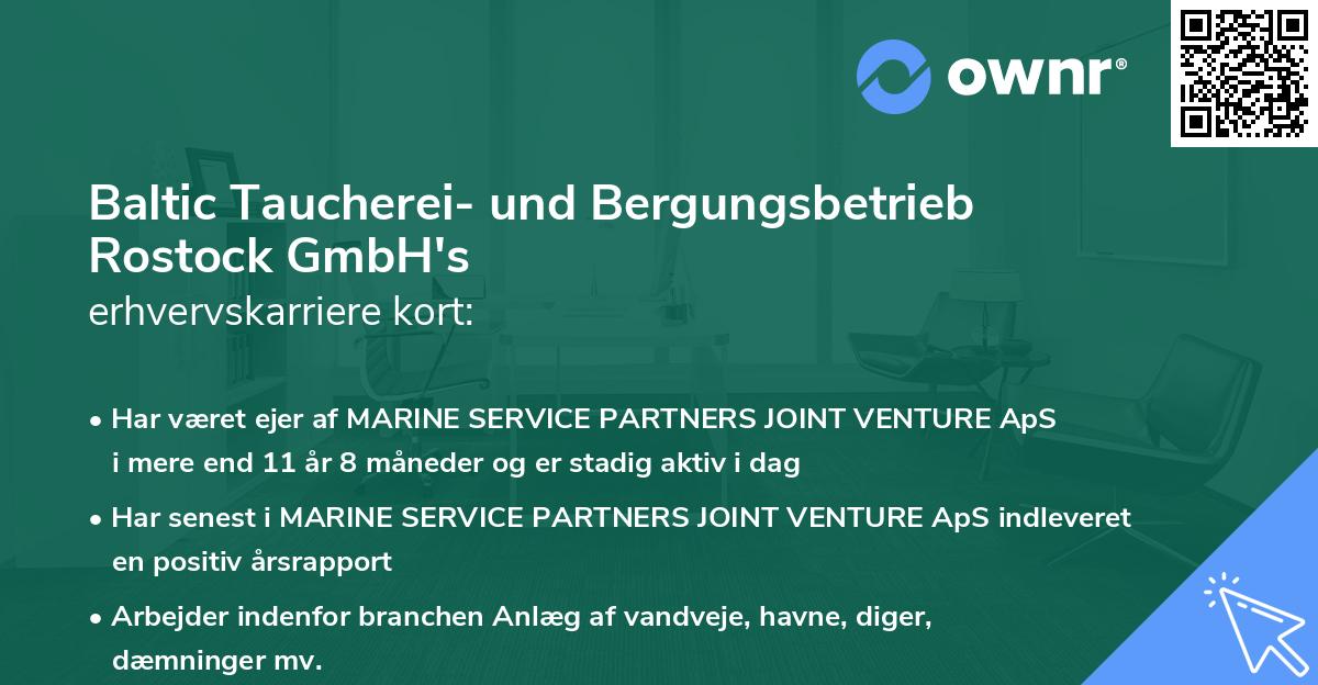 Baltic Taucherei- und Bergungsbetrieb Rostock GmbH's erhvervskarriere kort