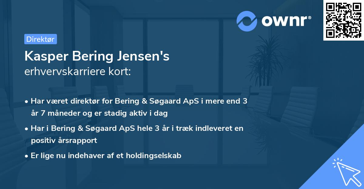 Kasper Bering Jensen's erhvervskarriere kort