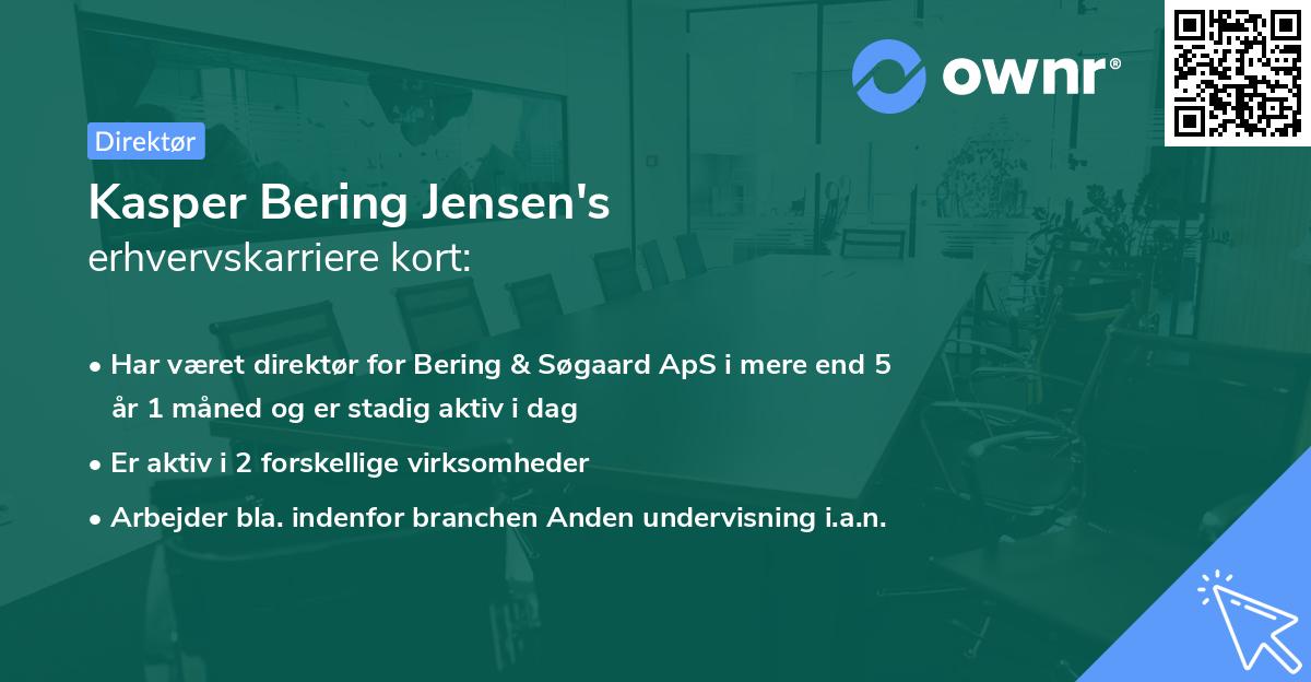 Kasper Bering Jensen's erhvervskarriere kort