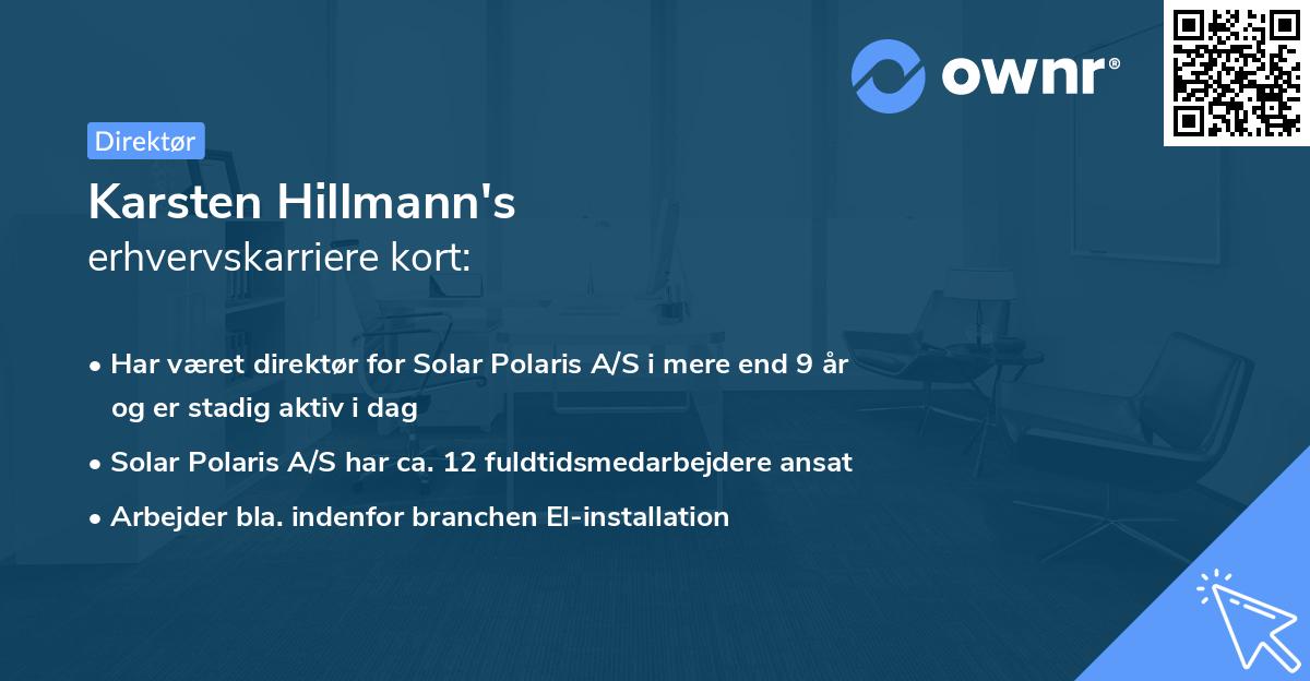 Karsten Hillmann's erhvervskarriere kort