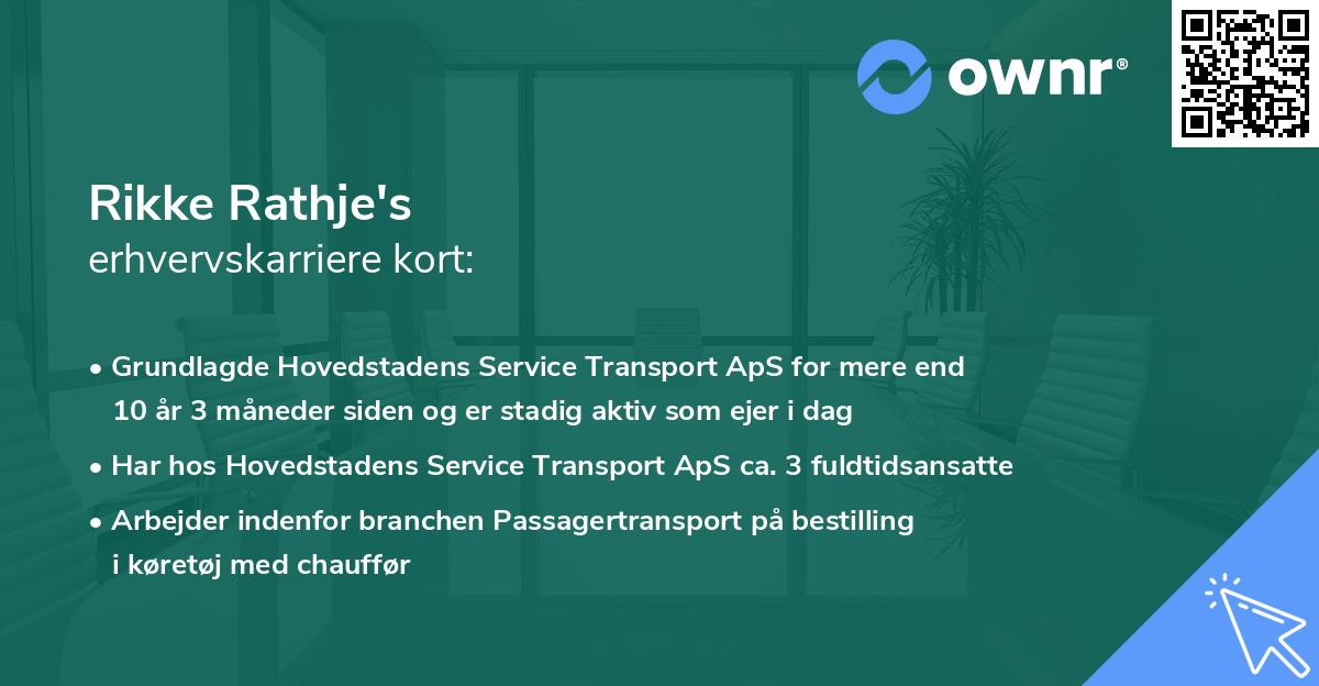 Rikke Rathje's erhvervskarriere kort