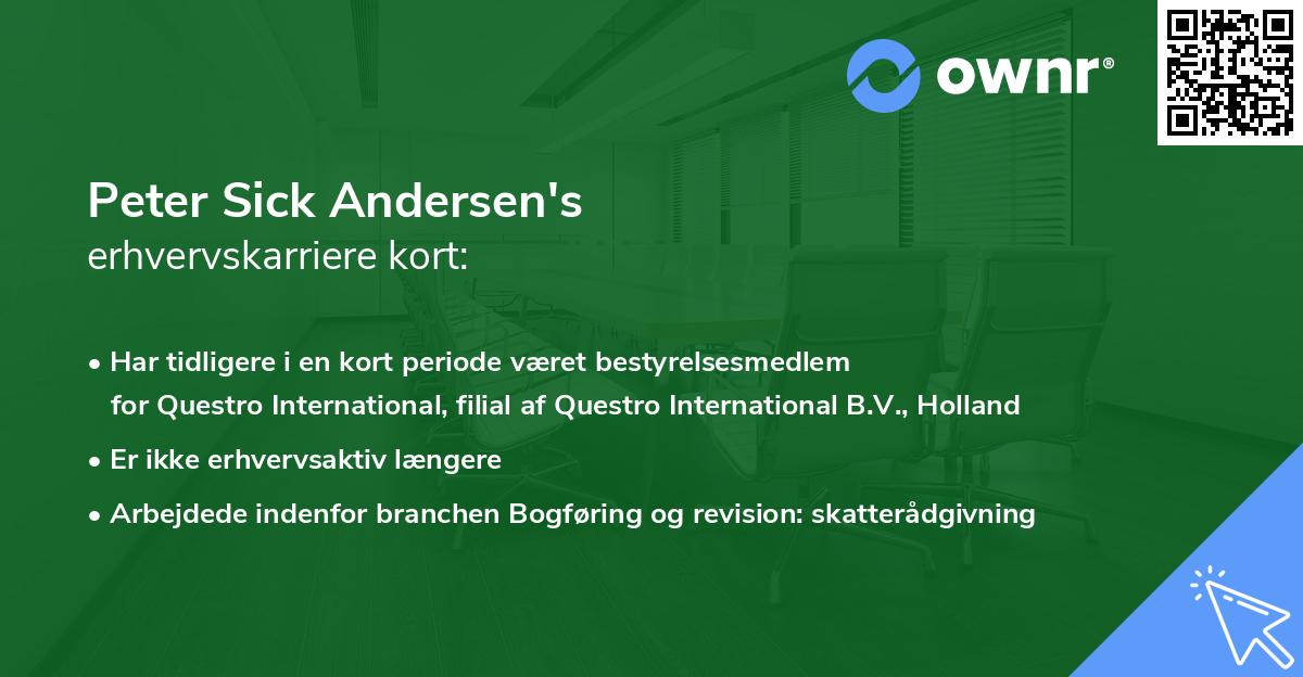 Peter Sick Andersen's erhvervskarriere kort