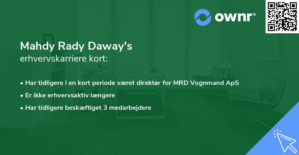 Mahdy Rady Daway's erhvervskarriere kort