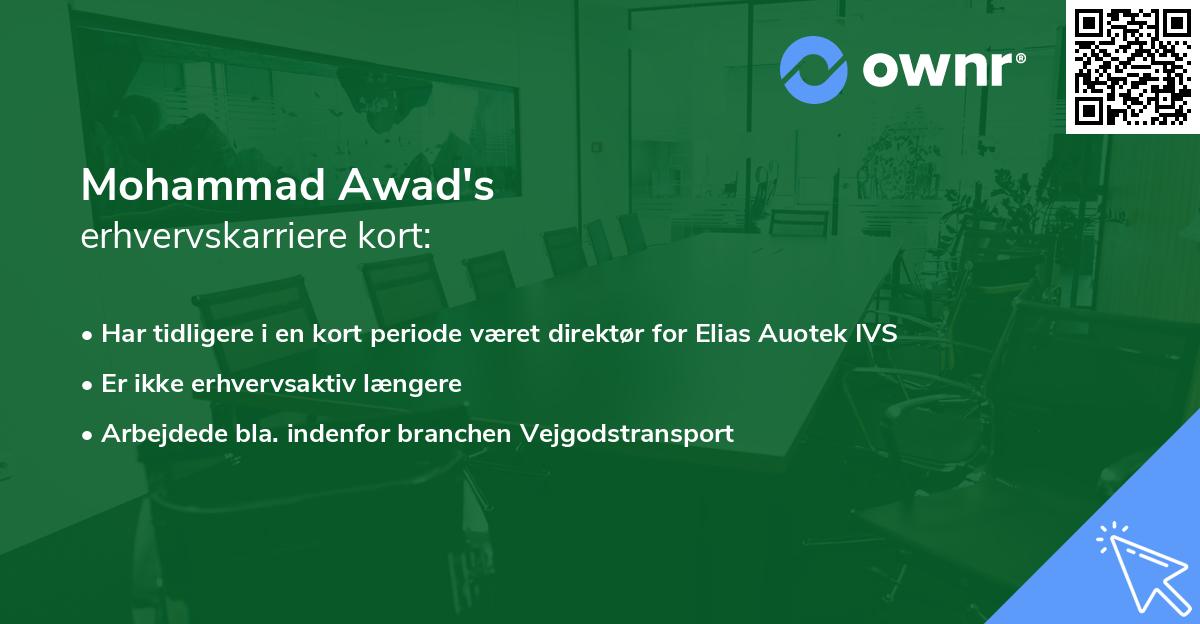 Mohammad Awad's erhvervskarriere kort
