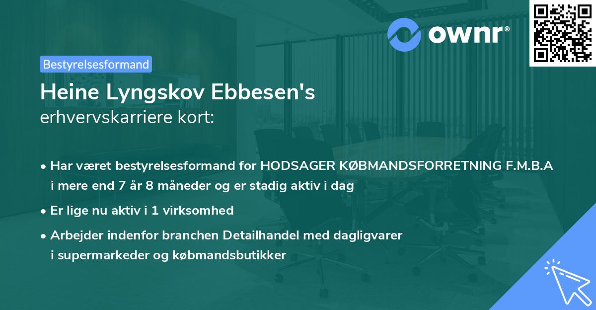 Heine Lyngskov Ebbesen's erhvervskarriere kort