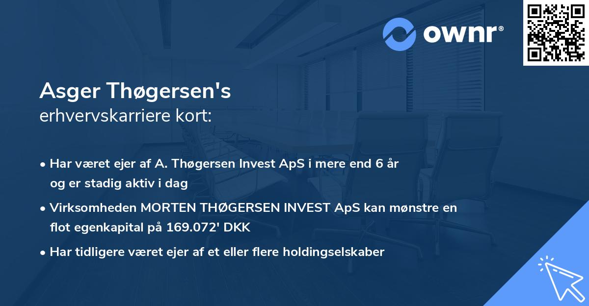 Asger Thøgersen's erhvervskarriere kort